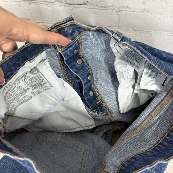 Levis 501 Jeans Button Fly Women Size 29 Medium Washed Denim Straight Leg Pants - Picture 6 of 13